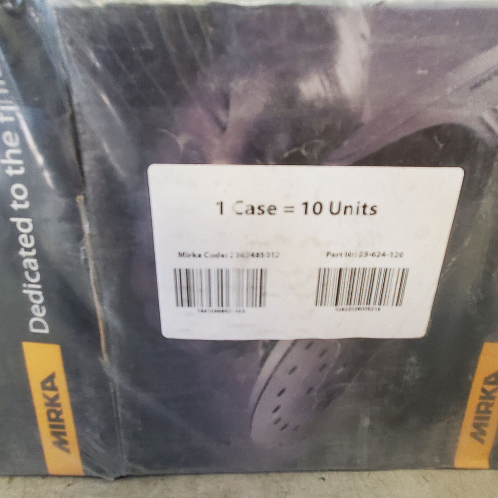 Lot of 10 Mirka 23-624-120 Gold White 6 in P120 Grip 6H Sanding Pads 50 Piece