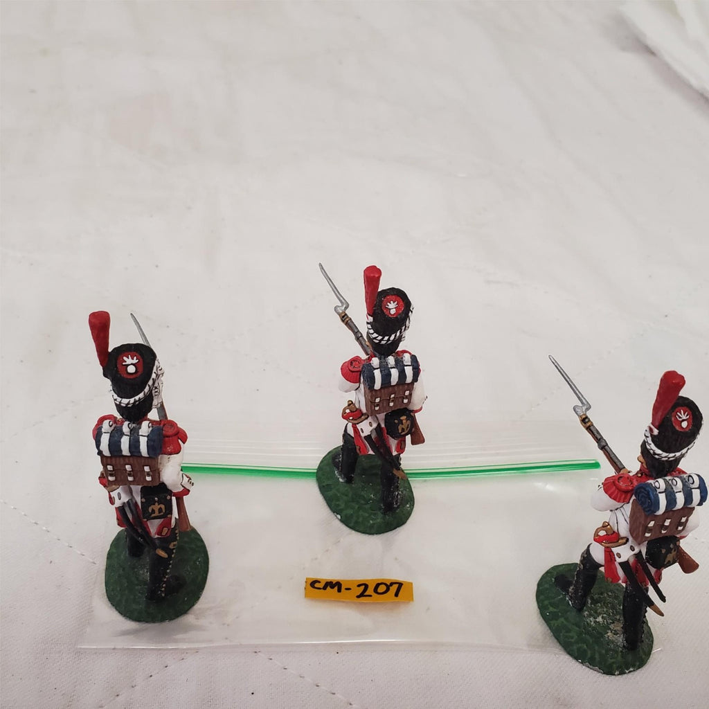Hand Painted Metal Toy Soldier Lot of 3 Attacking Infantry CM-207