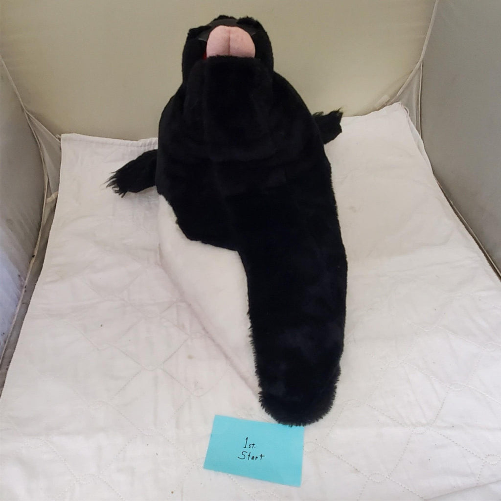 Cow Hand Puppet Plush Black White Stuffed Animal Toy