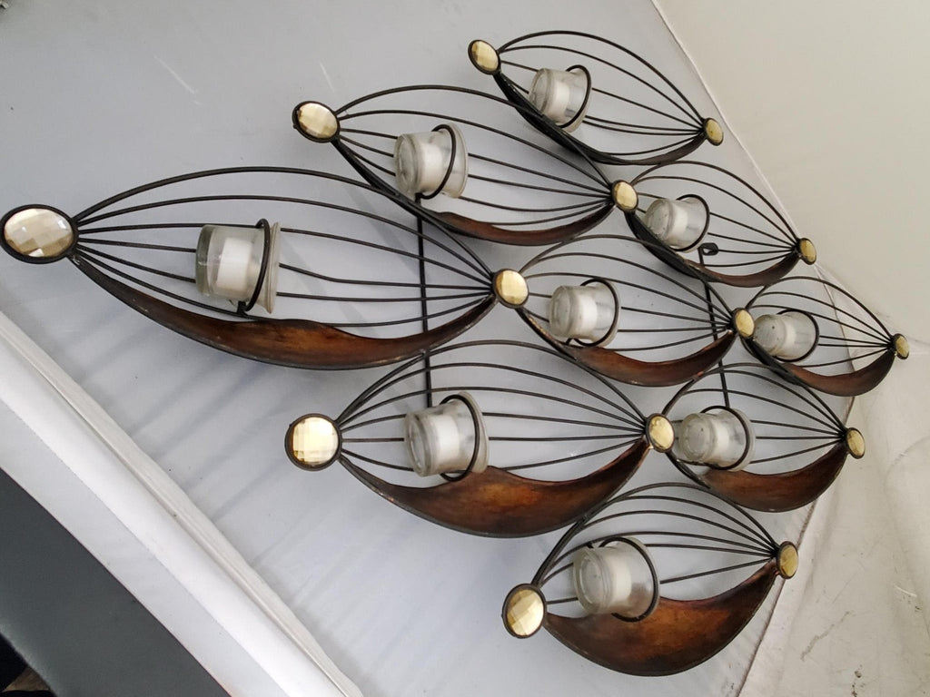 Vintage Art Deco Style Metal Candle Holder Candelabra