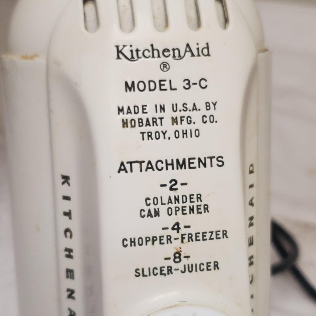 Vintage KitchenAid 3-C Stand Mixer Hobart with Attachments