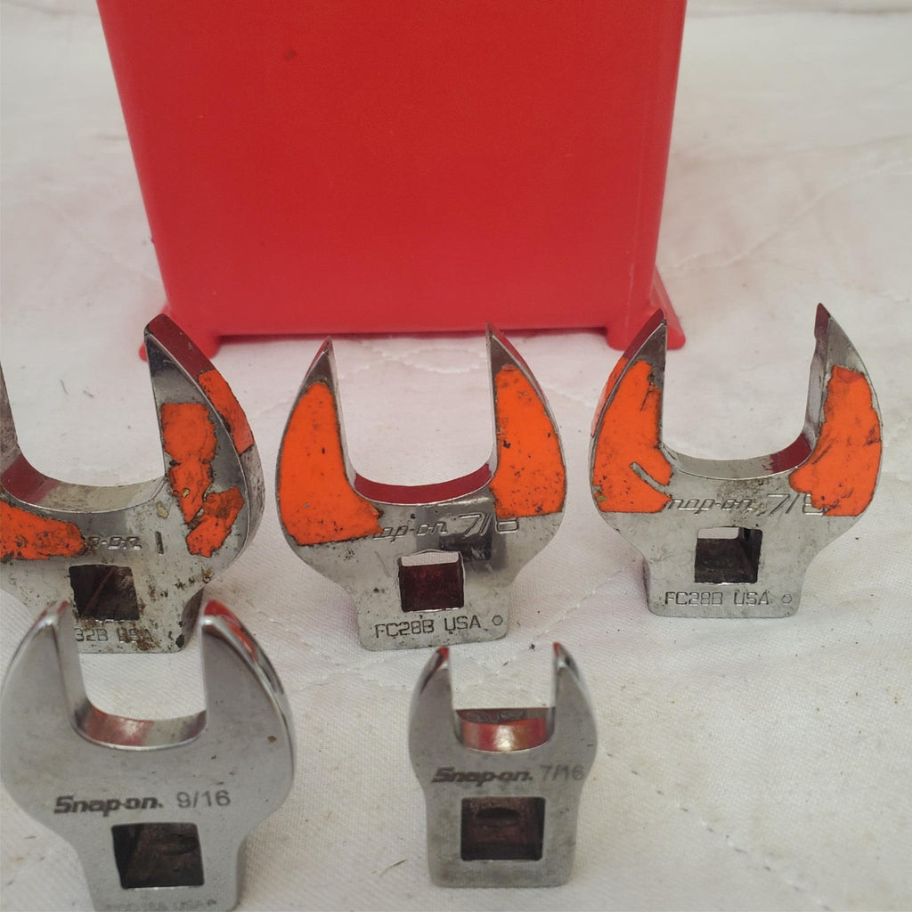 Lot of 7 Assorted Snap-On Drive SAE Open-End Crowfoot Wrench LOT 535