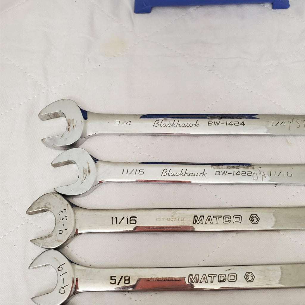 Lot of 6 Assorted Matco & Blackhawk Combination Wrench Set Lot-47