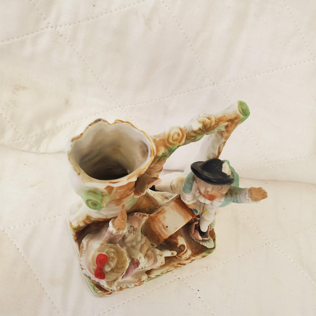 Victorian German Porcelain Children on Teeter Totter Figurine Vase