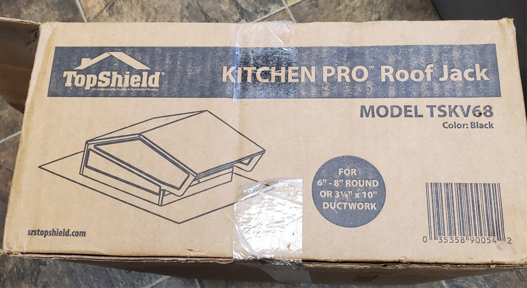 TopShield Kitchen Pro Roof Jack TSKV68 Black Vent Cover Round Ductwor