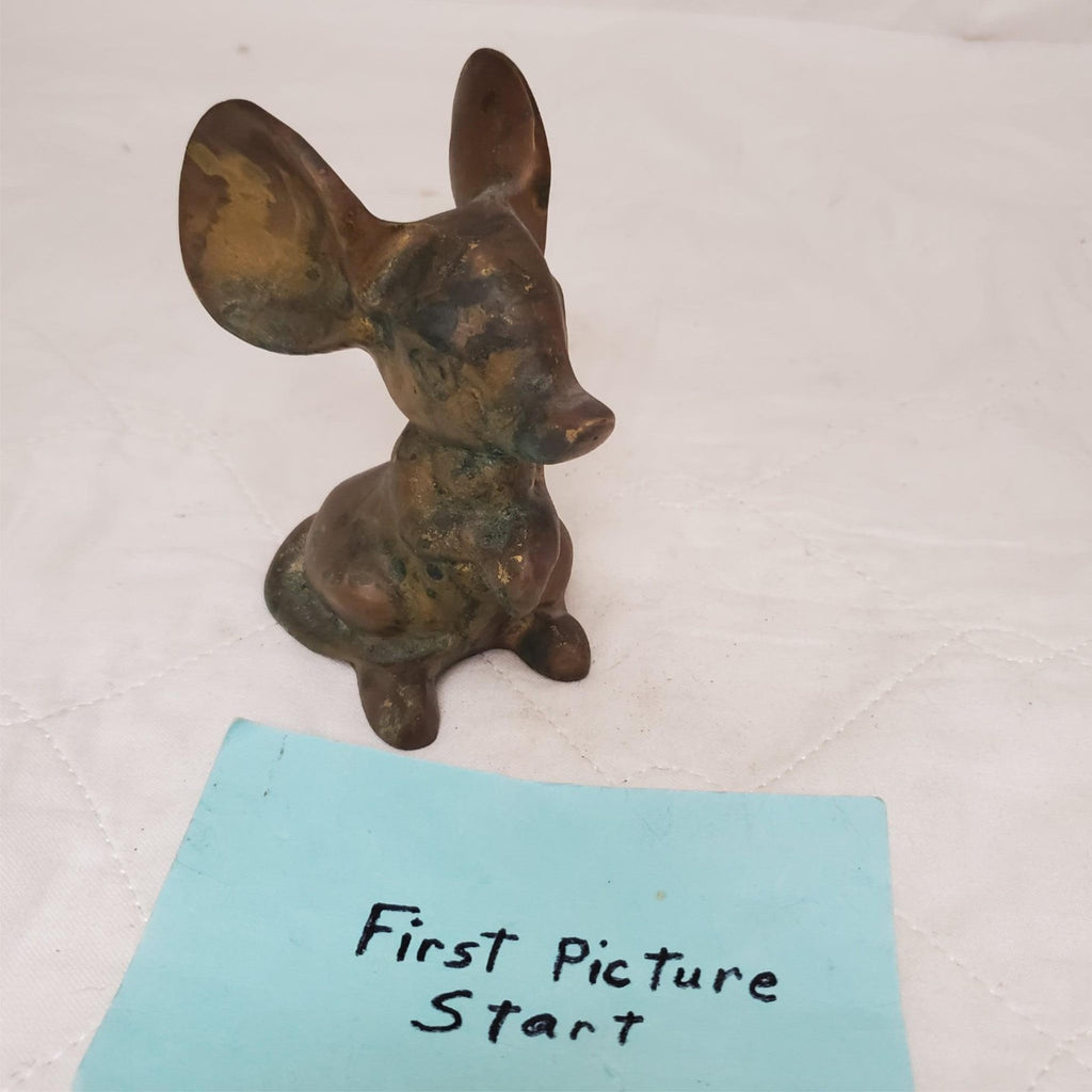 Vintage Big Eared Begging Pose Modern Mouse Figurine Paperweight