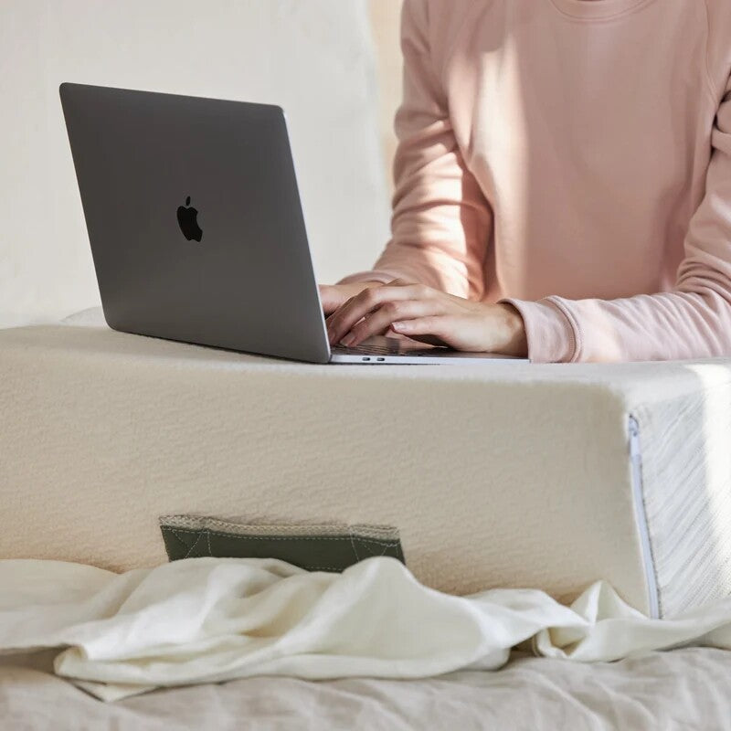 Avocado Organic Latex Wedge Pillow w Organic Cotton Wedge Natural Pillowcase