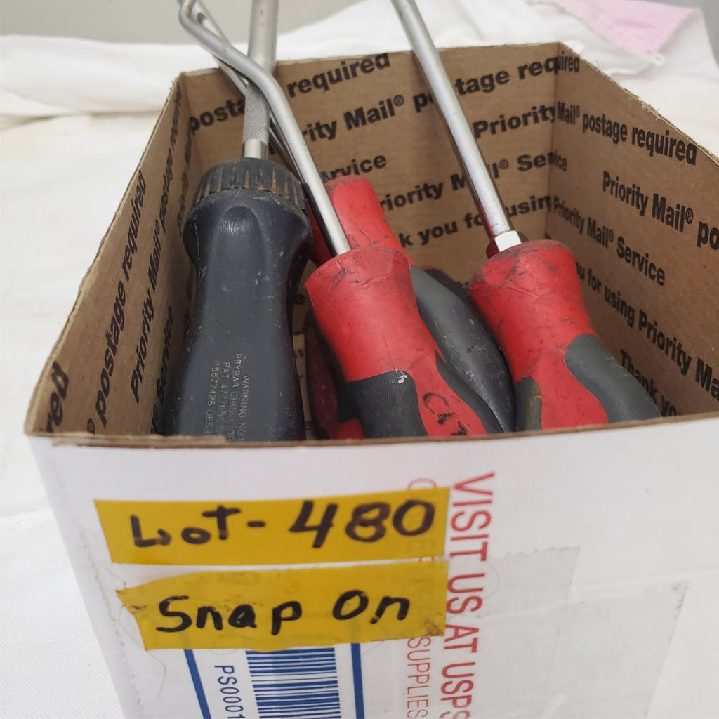 Lot of 7 Snap on Flathead Ratcheting & Hose Pick SoftGrip Screwdrivers LOT-480