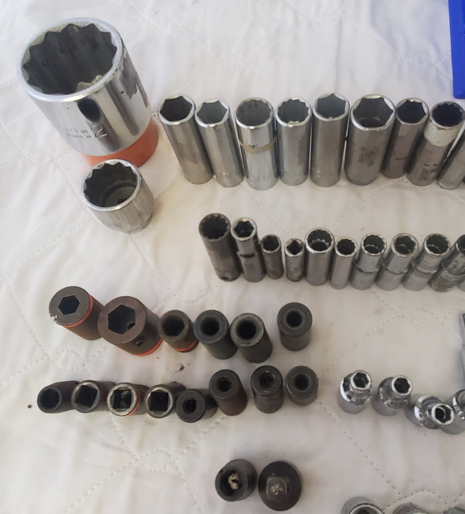 Lot of 120 pc Assorted Sockets/ Chrome / Ratchet Impact Sockets LOT 307
