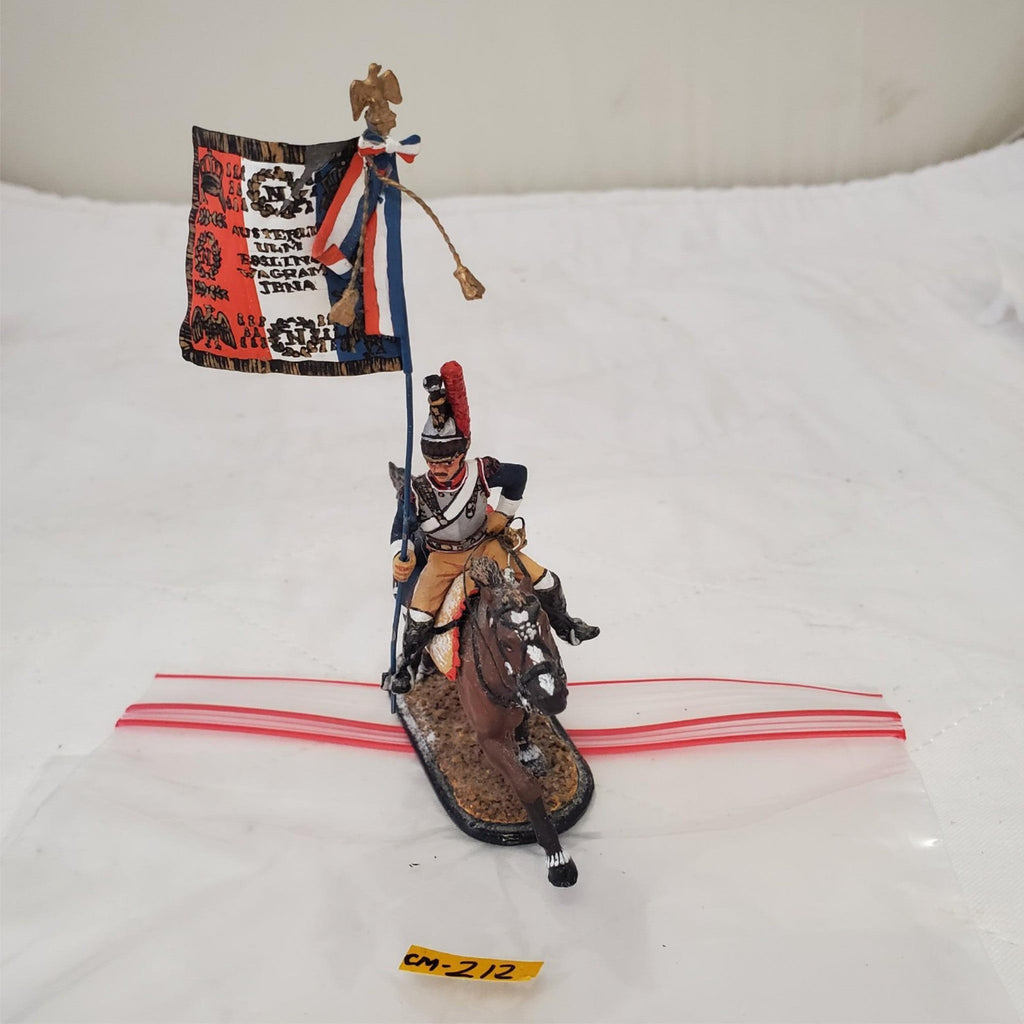 St. Petersburg Hand Painted Metal Toy Soldier Flag Bearer Calvary Unit CM-212