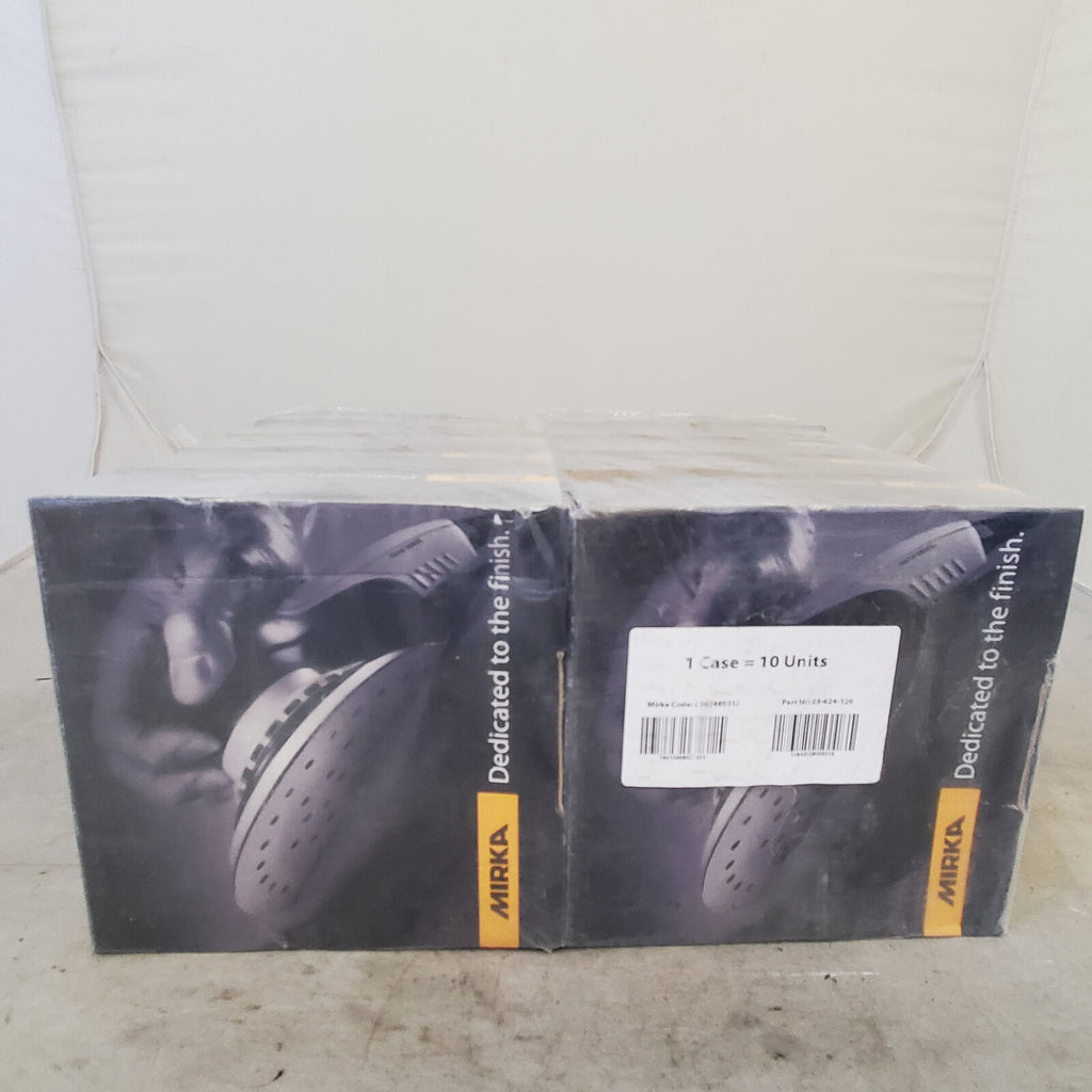 Lot of 10 Mirka 23-624-120 Gold White 6 in P120 Grip 6H Sanding Pads 50 Piece