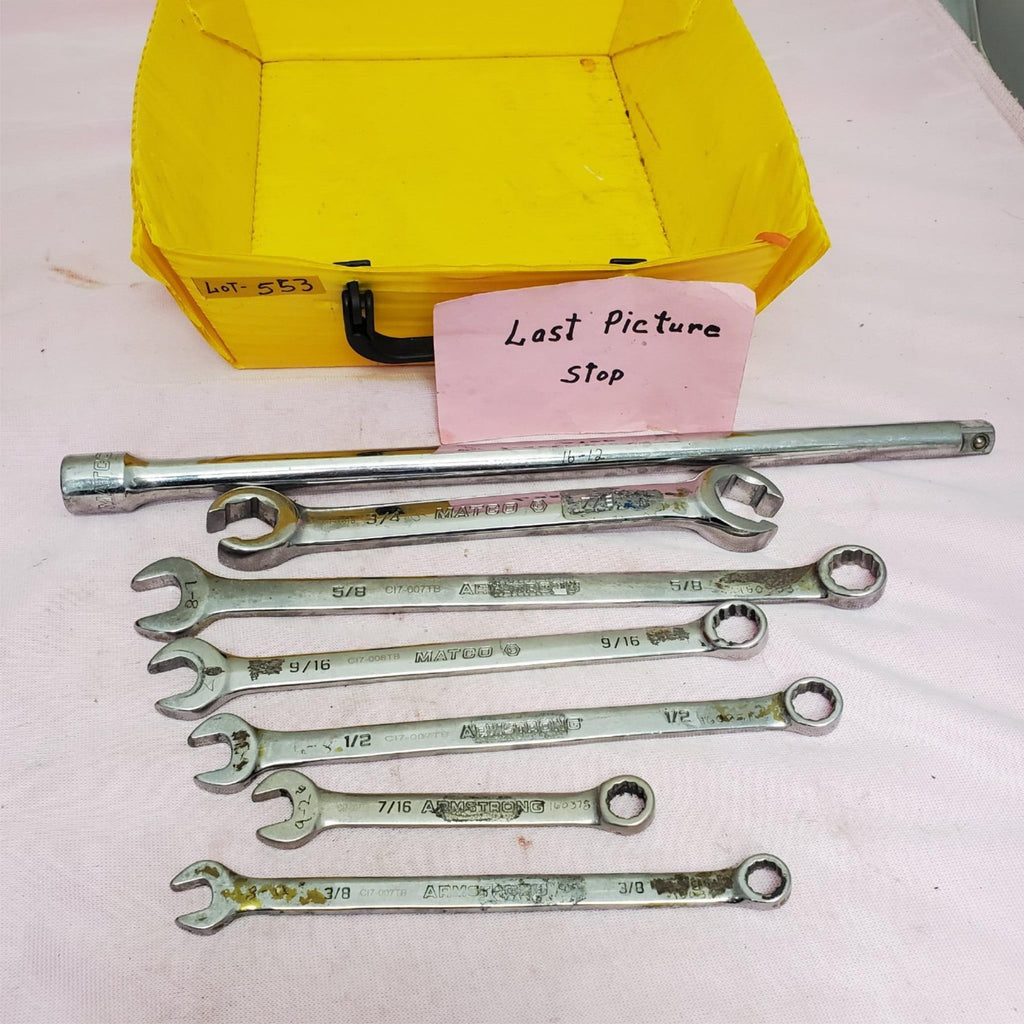 Lot of 7 Assorted Armstrong & Matco Combination Wrench Set LOT-553