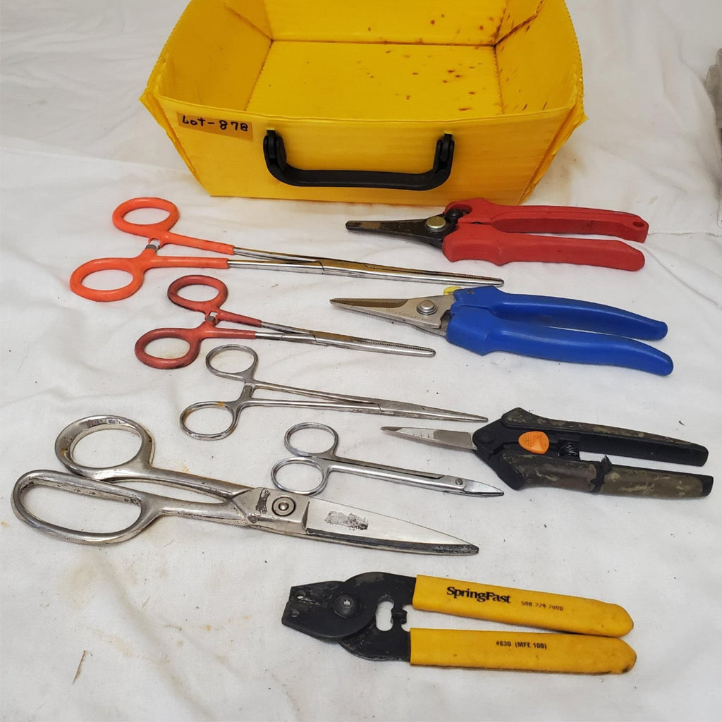 Lot of 9 Assorted Shears Scissors & Crimping Tool LOT-878
