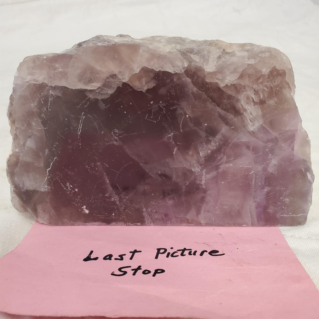 Natural Lepidolite Crystal Sliced Coarse Purple Mica Rock