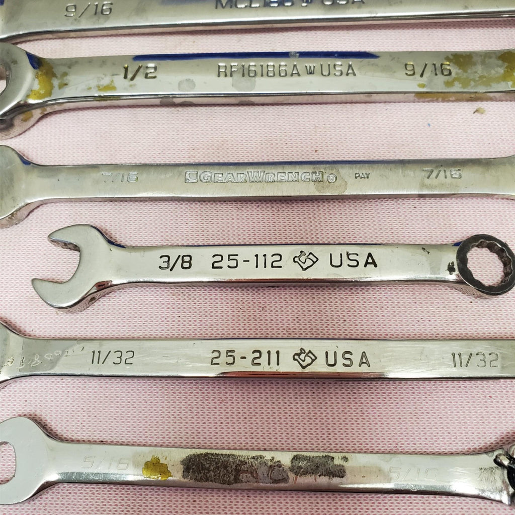 Lot of 8 Assorted Open-End Combination Wrench Set LOT-173
