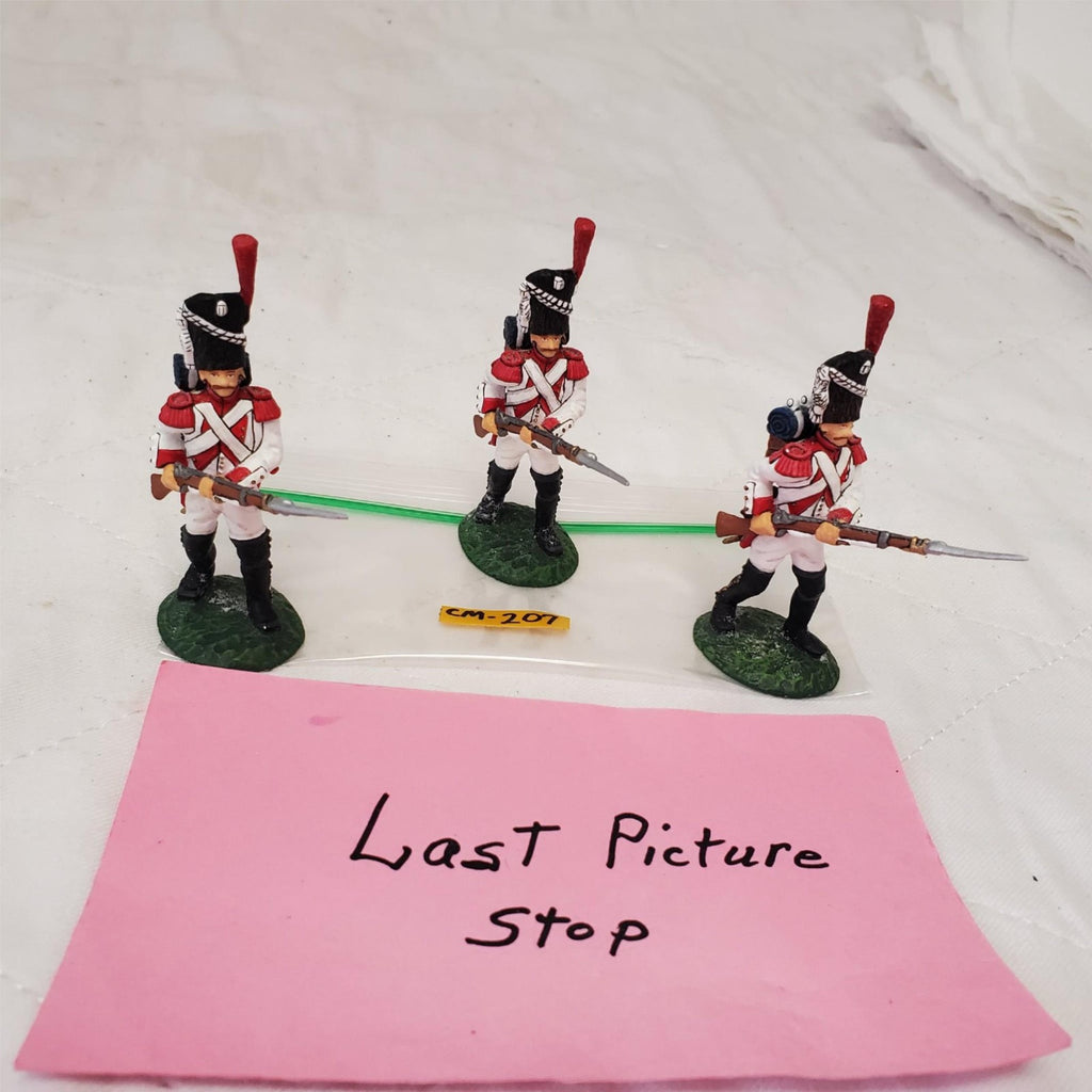 Hand Painted Metal Toy Soldier Lot of 3 Attacking Infantry CM-207