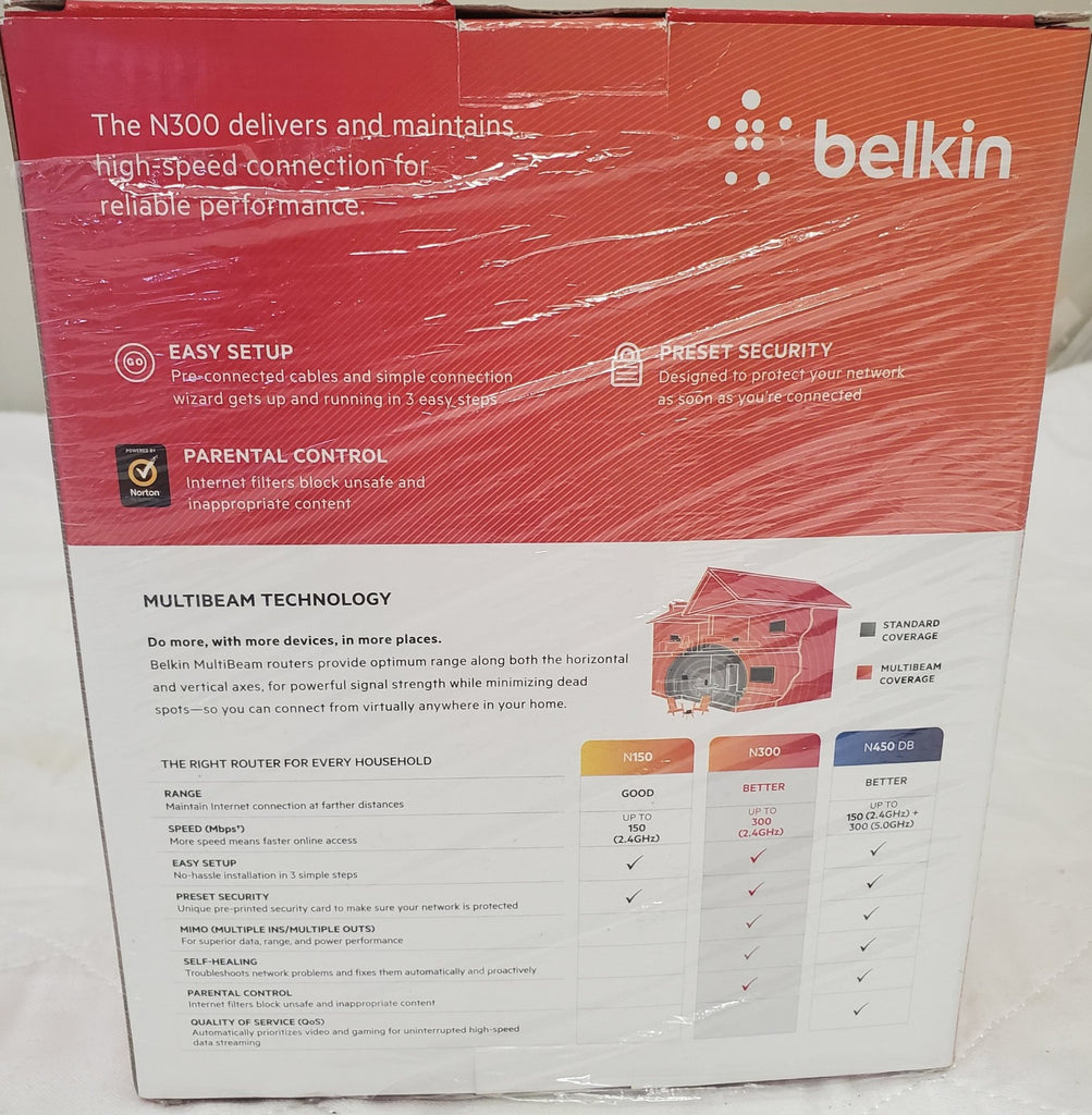 Belkin N300 Wi-Fi N Wireless Router 300 Mbps