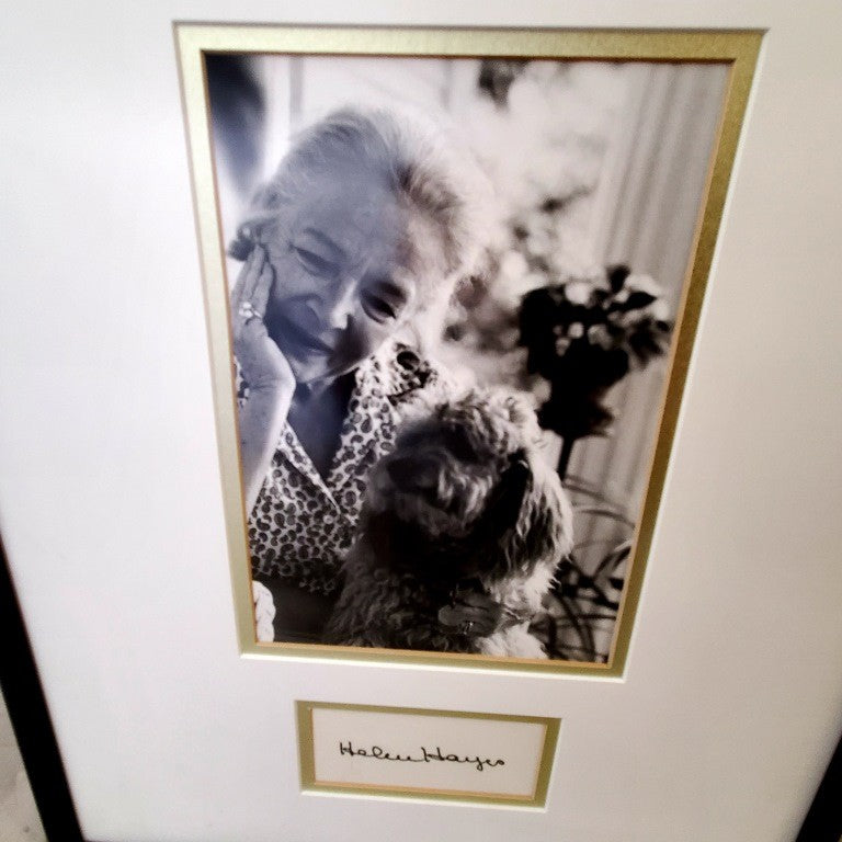 Vintage Autographed Actress Helen Hayes Large Framed Photograph Picture