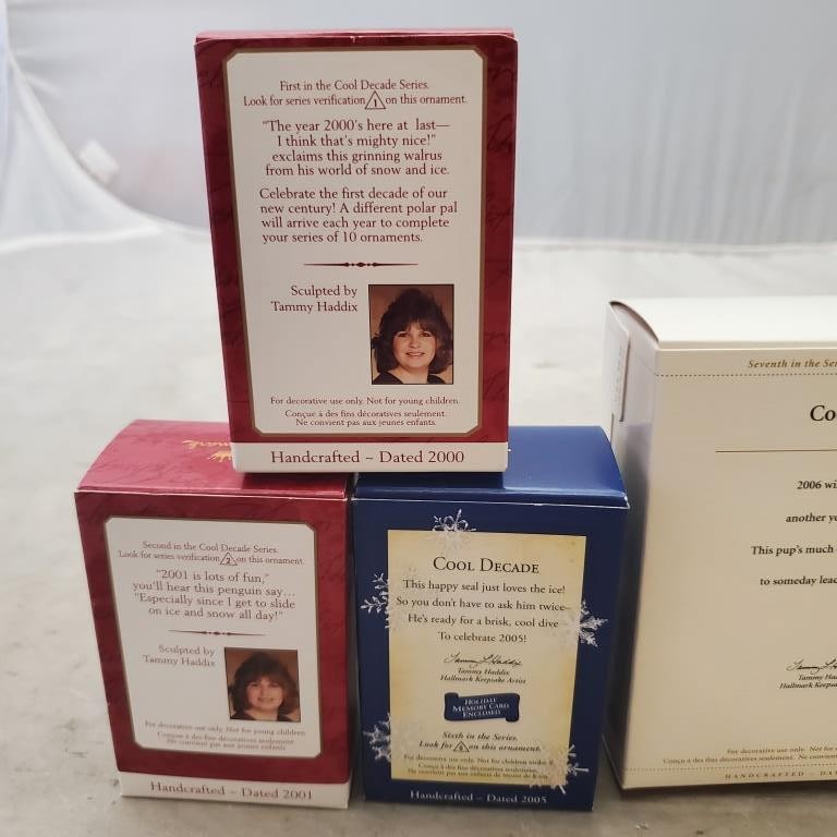 Hallmark Keepsake 2000-2006 Cool Decade and OUR FAMILY Photo Holder Ornaments