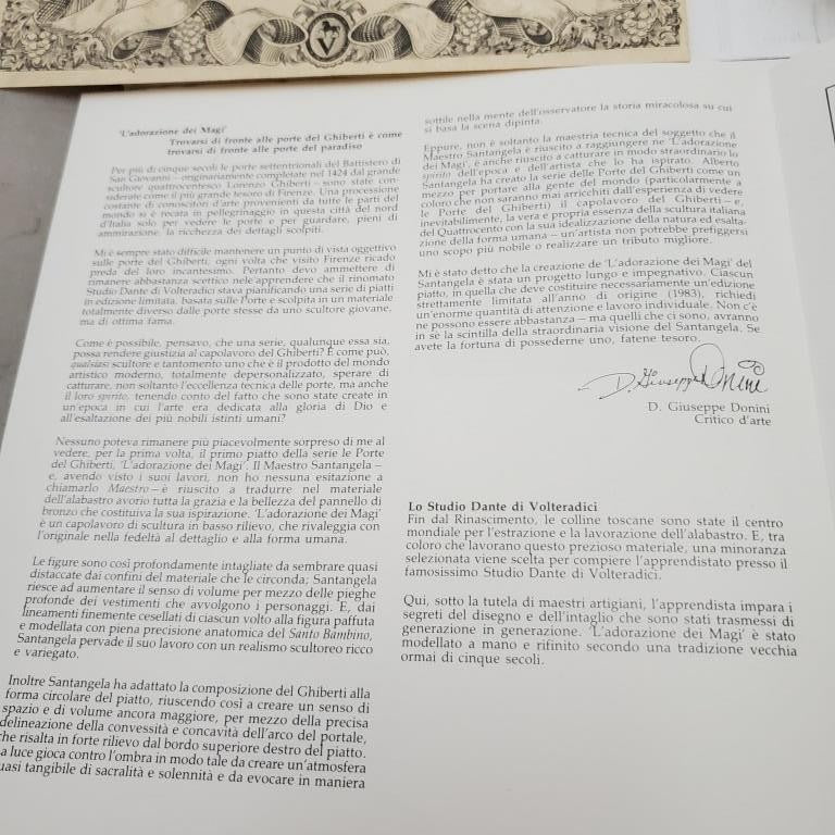 Studio Dante Di Volteradici Adorazione Dei Magi and La Nativita Plate