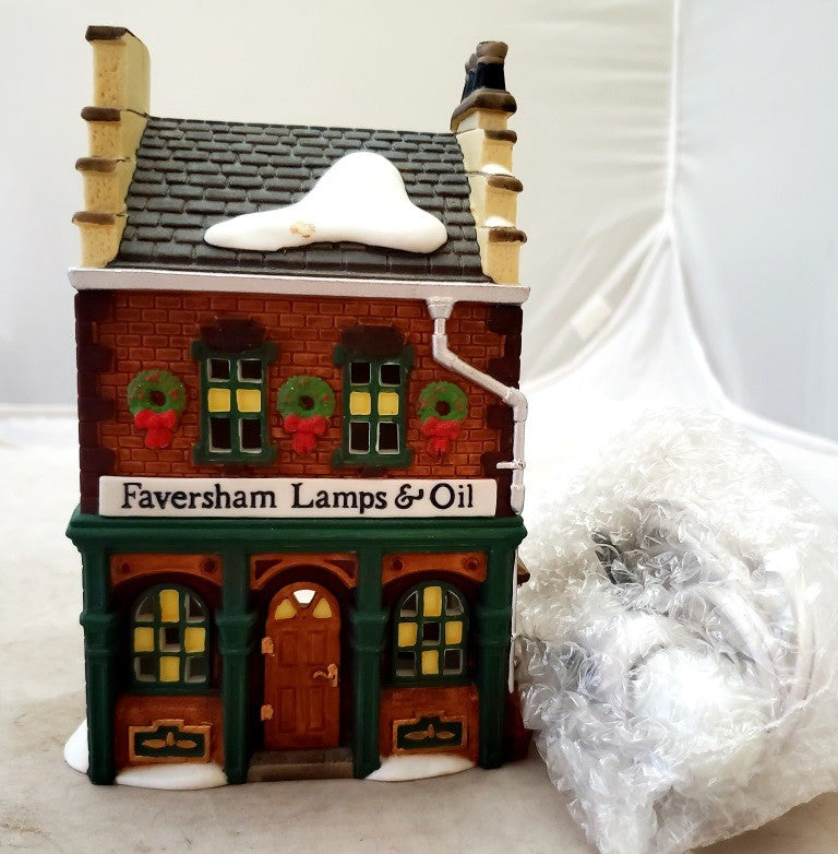 Dept 56 Dickens Village Series “Faversham Lamps and Oil “Heritage Village 5832-7