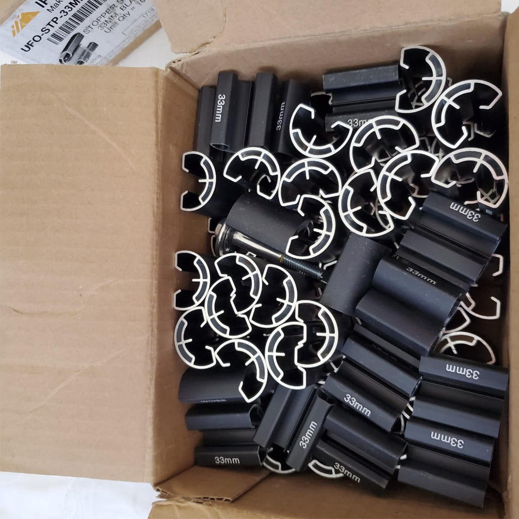 IronRidge Black Stopper Sleeves UFO-STP-33mm-B1 Rev A 100 Pieces