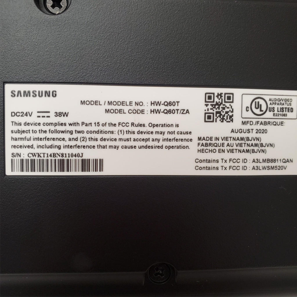 Samsung HW-Q60T with HDMI and Energy Star Soundbar