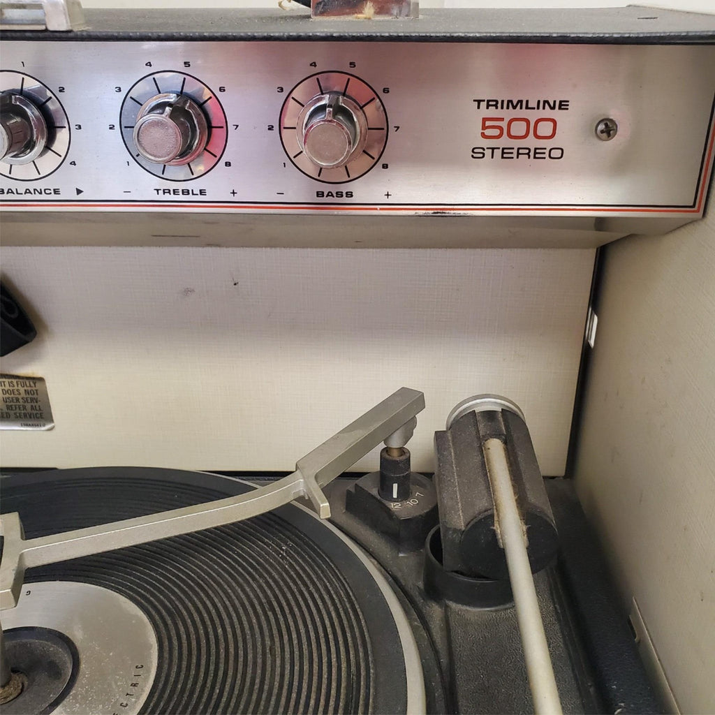 Vintage General Electric Stereo 500 Portable Turntable Speakers Suitcase