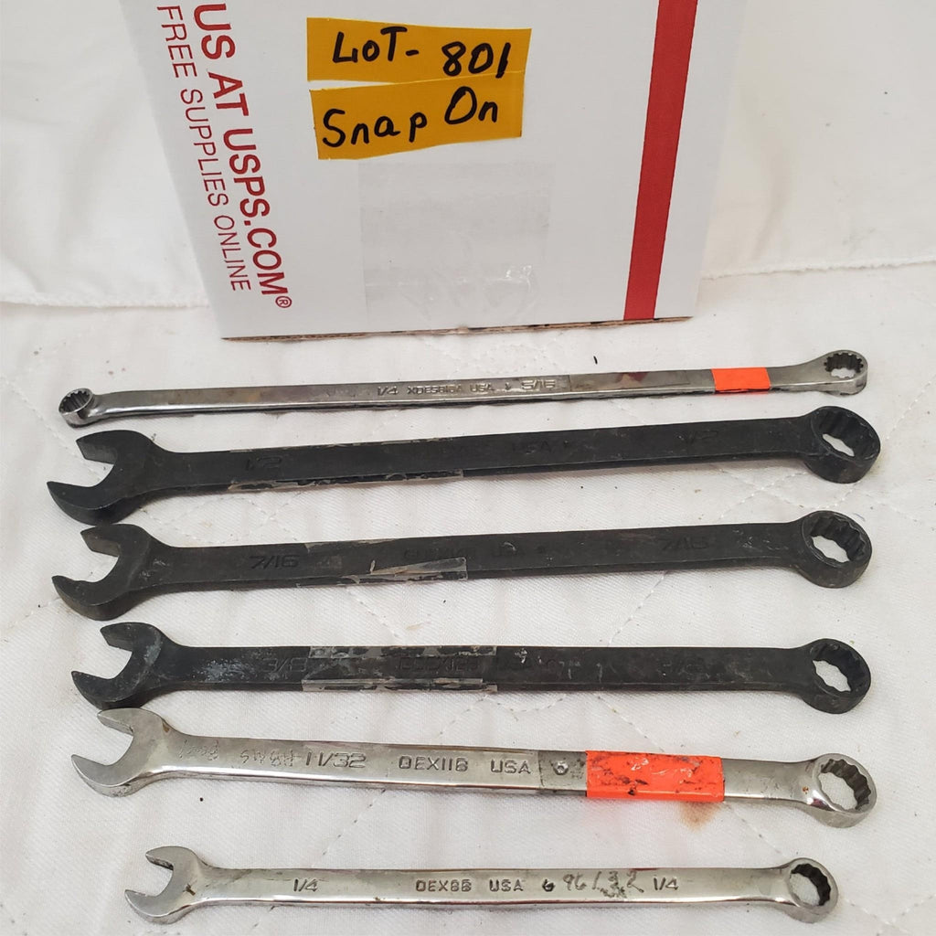 Lot of 6 Snap-On 12-Point Combination Box End Wrenches LOT-801