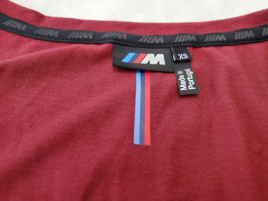 Women's BMW IIIM Stylish Red Short Sleeves Scoop Neck Size XSmall T-shirt