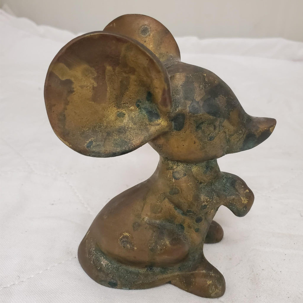 Vintage Big Eared Begging Pose Modern Mouse Figurine Paperweight