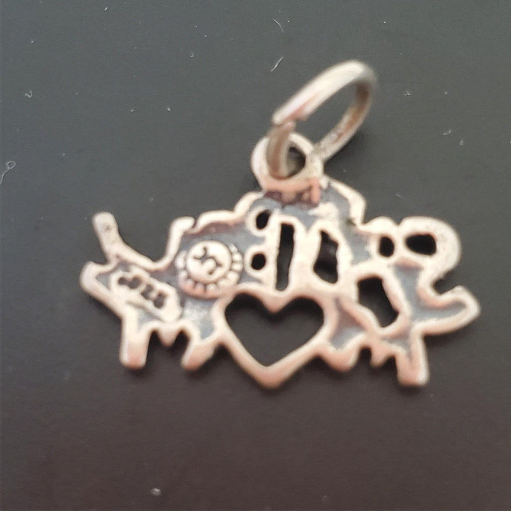 Sterling Silver 925 Softball Mom Charm Pendant