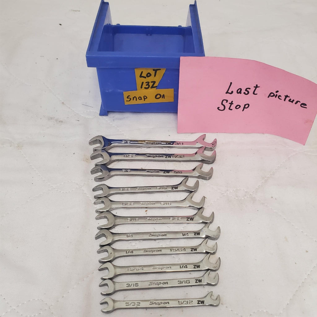 Lot of 11 Snap-On Standard 4-Way Angle Open End Wrench LOT 132