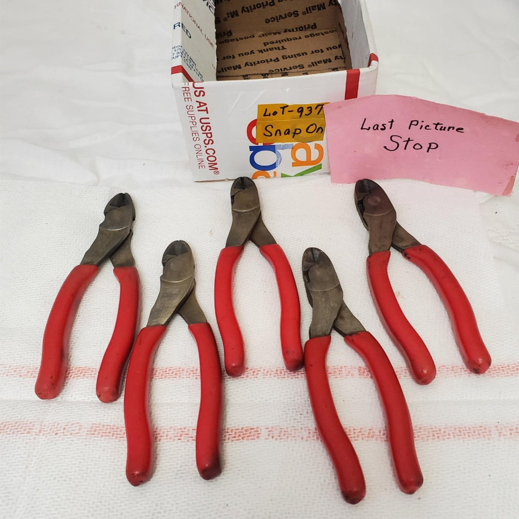 Lot of 5 Snap- On Diagonal Wire Cutter Snips Side Cut Nippers Pliers LOT-937