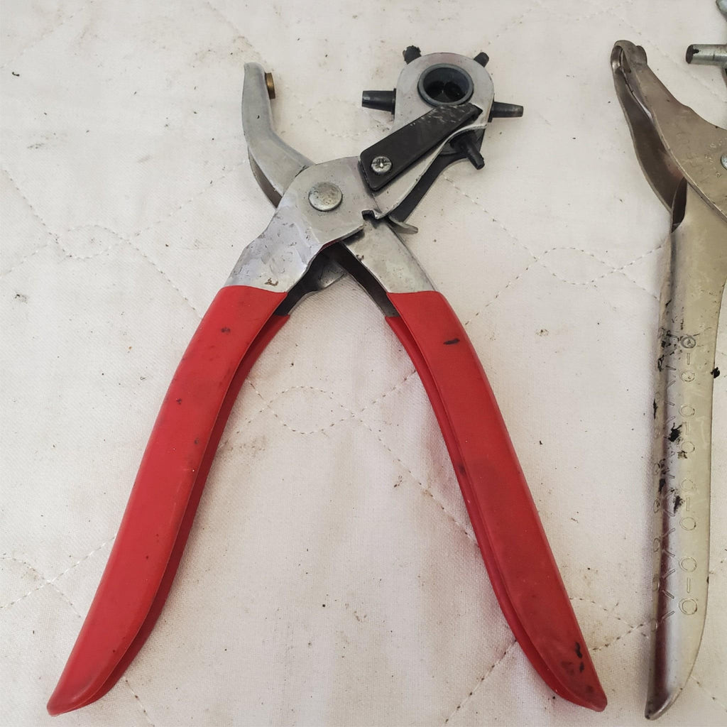 Lot of 3 Revolving Punch Pliers and Oil Filter Wrench Pliers Lot-214