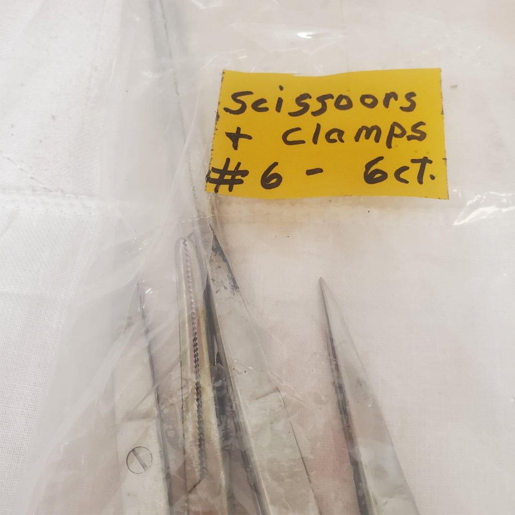 Lot of 6 Assorted Medical Surgical Scissor Clamps #6