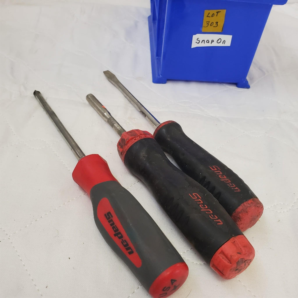 Lot of 3 Snap-on Soft Grip Ratcheting Screwdriver Set LOT-303