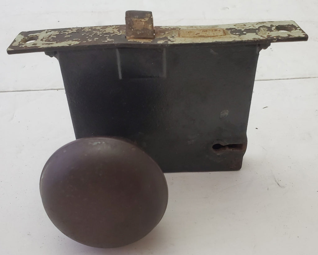 Vintage Original Antique Cast Iron Door Knob Lock