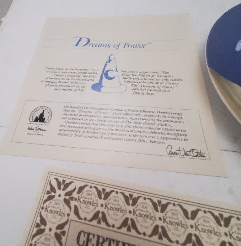 Walt Disney's Fantasia “Dreams of Power” Collector's Plate Edwin M. Knowles 1991