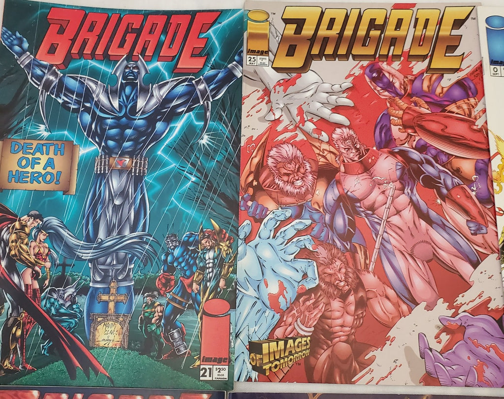 Lot of 12 Brigade Backlash Artifacts & Marvel Comic Books #22