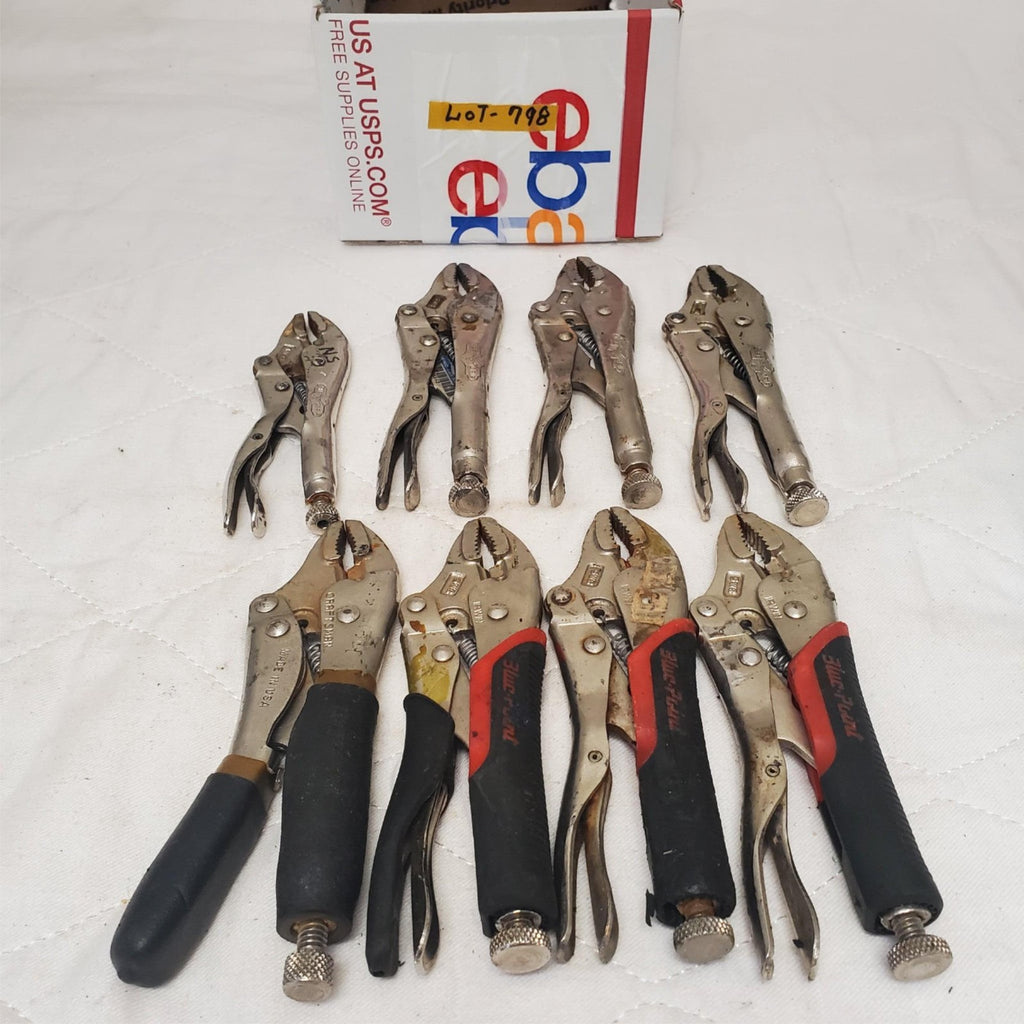 Lot of 8 Assorted Adjustable Locking Pliers Set LOT-798