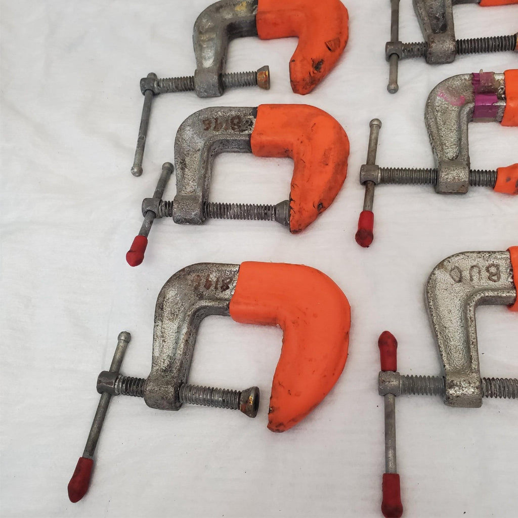 Lot of 7 Iron Frame Adjustable C-Clamp LOT-675
