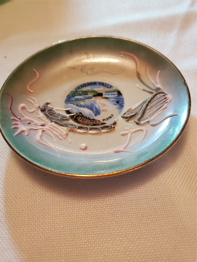 Niagra Falls China Dragonware Tea Cup & Saucer - Sea Foam Green Demitase Size