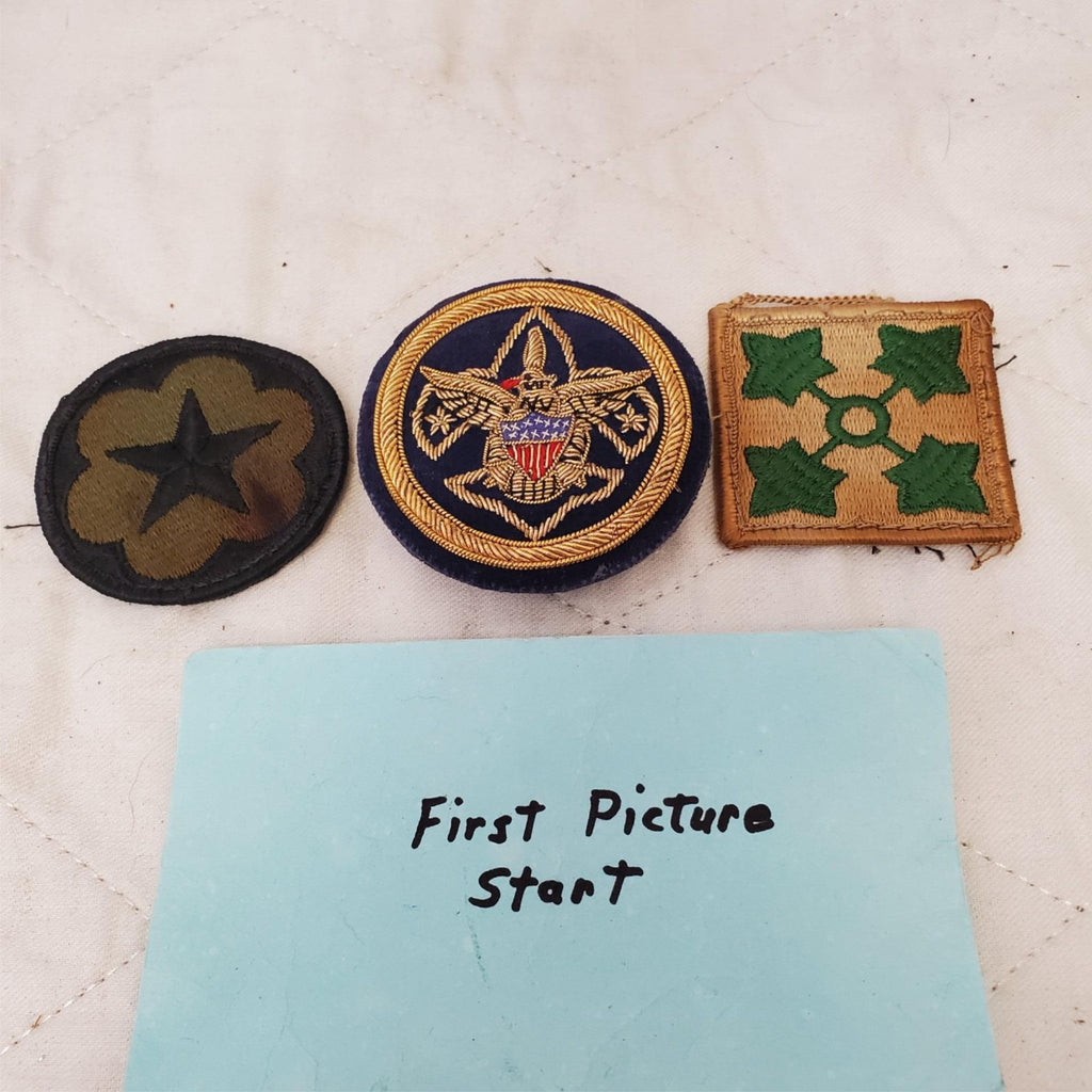 Lot of 3 Vintage US Army Military Patch & Scout Badges