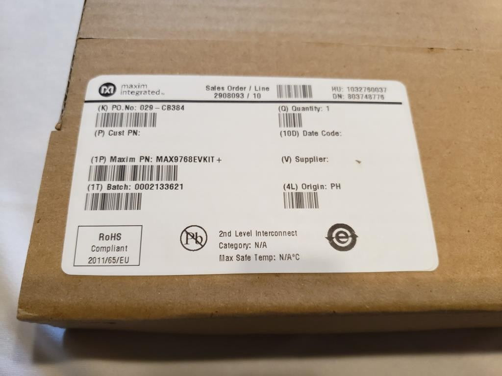 Maxim Integrated MAX9768 Evkit+ Evaluation Kit Amplifier Vol Control MG510896AAA