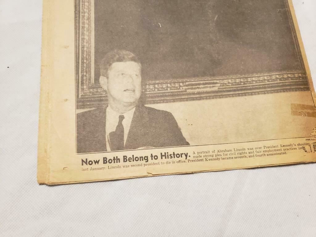 Vintage Newspaper New York Daily News November, 23, 1963 President JFK Killed