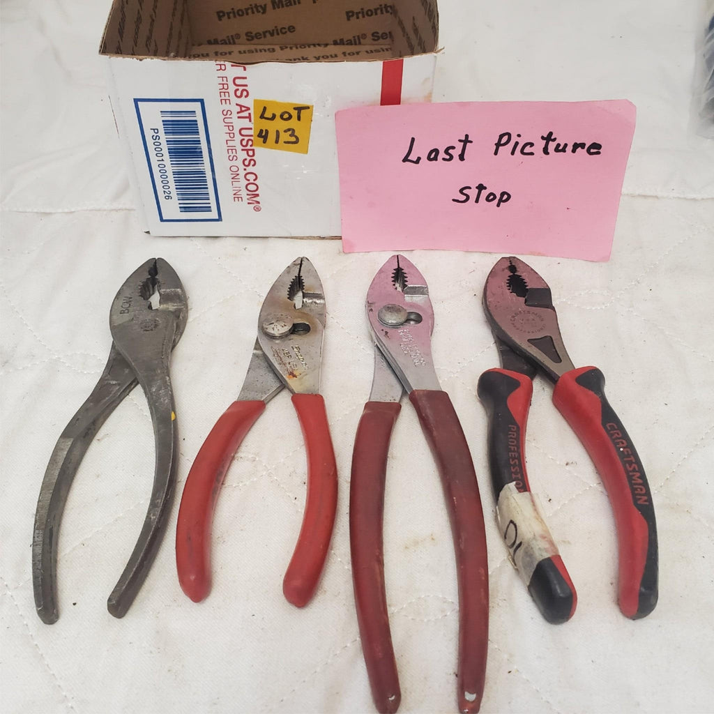 Lot of 4 Assorted Slip Joint Pliers Wilde Tool LOT-413