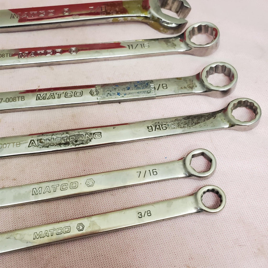 Lot of 6 Assorted Armstrong & Matco Combination Wrench Set LOT-531