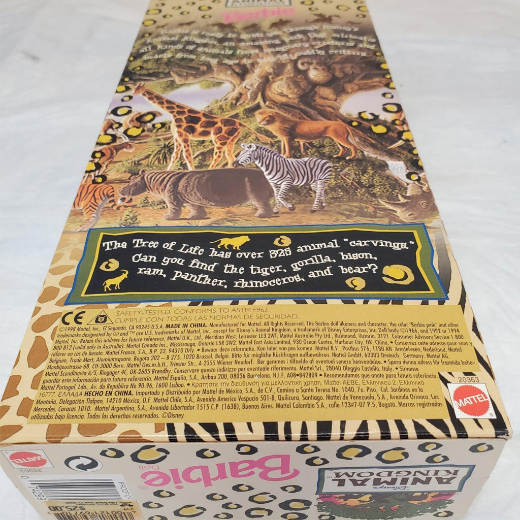 1998 Disney Animal Kingdom Barbie DollExclusive Mattel  #20363