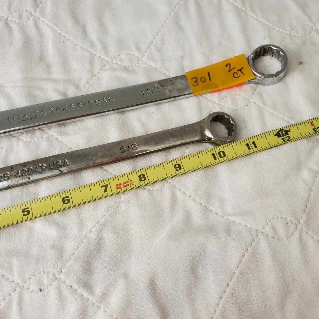 Set of 2 ARMSTRONG/PROTO Double-Ended Ring & Combination Wrench Tool LOT 301
